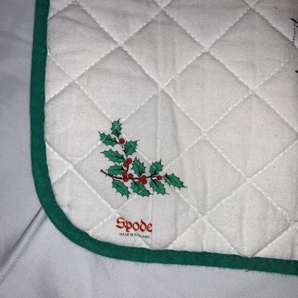 Spode Christmas Tree Cloth Placemats Set of 4 with 2 Pot Holders Cotton Washable - Picture 4 of 6
